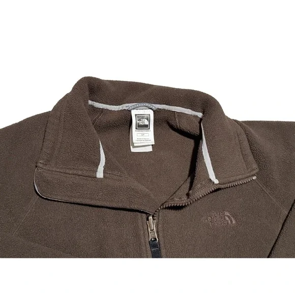 North Face Jacket Womens Small Brown Fleece Full Zip Up Sweater Coat Outdoors - Picture 5 of 10